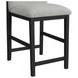 Canal Gray Upholstered Round Back Bar Stool Set of 2