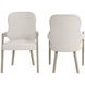 Gwendolyn Cerused Taupe Upholstered Arm Chair Set of 2