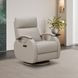 Pratt Gable Dove Leather Swivel Glider Power Recliner with Power Lumbar and USB Charging
