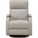 Pratt Gable Dove Leather Swivel Glider Power Recliner with Power Lumbar and USB Charging