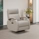 Pratt Gable Dove Leather Swivel Glider Power Recliner with Power Lumbar and USB Charging
