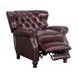 Presidential Wenlock Fudge Leather Push Thru The Arms Recliner with Nailhead Trim