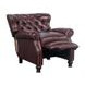 Presidential Wenlock Fudge Leather Push Thru The Arms Recliner with Nailhead Trim