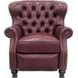 Presidential Shoreham Wine Leather Push Thru The Arms Recliner with Nailhead Trim