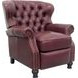 Presidential Shoreham Wine Leather Push Thru The Arms Recliner with Nailhead Trim