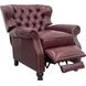 Presidential Shoreham Wine Leather Push Thru The Arms Recliner with Nailhead Trim