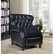 Presidential Shoreham Blue Leather Push Thru The Arms Recliner with Nailhead Trim