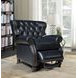 Presidential Shoreham Blue Leather Push Thru The Arms Recliner with Nailhead Trim