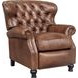 Presidential Wenlock Tawny Leather Push Thru The Arms Recliner with Nailhead Trim