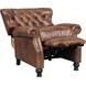 Presidential Wenlock Tawny Leather Push Thru The Arms Recliner with Nailhead Trim