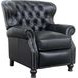 Presidential Wenlock Onyx Leather Push Thru The Arms Recliner with Nailhead Trim