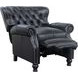 Presidential Wenlock Onyx Leather Push Thru The Arms Recliner with Nailhead Trim