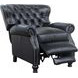 Presidential Wenlock Onyx Leather Push Thru The Arms Recliner with Nailhead Trim