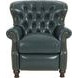 Presidential Highland Emerald Leather Push Thru The Arms Recliner with Nailhead Trim