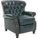 Presidential Highland Emerald Leather Push Thru The Arms Recliner with Nailhead Trim