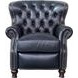 Presidential Shoreham Blue Leather Push Thru The Arms Recliner with Nailhead Trim