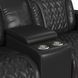 Ascend Black Leather 76" Power Reclining Loveseat with USB Charging and LED