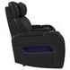 Ascend Black Leather 76" Power Reclining Loveseat with USB Charging and LED