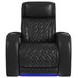 Ascend Black Leather Power Recliner with LED and USB Charger