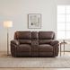 Proctor Brown Double Power Reclining Console Loveseat