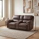 Proctor Brown Double Reclining Console Loveseat