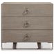 Linea Cerused Greige And Textured Graphite Metal Nightstand