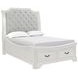 Lyndhurst Vintage White and Beige Upholstered Storage Sleigh Bedroom Set