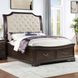 Lyndhurst Walnut and Beige Upholstered Storage Sleigh Bedroom Set