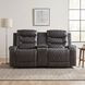 Putnam Gray Double Glider Reclining Center Console Loveseat