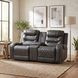 Putnam Gray Double Glider Reclining Center Console Loveseat