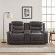 Putnam Gray Double Power Reclining Center Console Loveseat