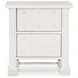 Clement Whitewashed 2 Drawer Nightstand