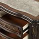 Bella Notte Mahogany Brown 3 Drawer Marble Top Nightstand with USB Charging