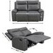 Gaston Gray 65" Manual Reclining Loveseat