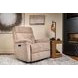 Sophisticated Oat Performance Fabric Swivel Gliding Power Recliner with Power Lumbar and USB Charging