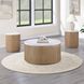Colvin White and Toffee Round Marble Top End Table