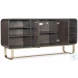 Commerce And Market Dark Wood And Gold Metropolitan Credenza