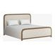 Zest Cream and Brown King Upholstered Framed Panel Bed