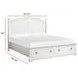 Crownfall Whisper White and Cerused Nutmeg Queen Storage Panel Bed