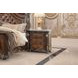 Bella Notte Mahogany Brown 3 Drawer Marble Top Nightstand with USB Charging