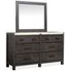 Plum Creek Ravenwood Black and Elite Dove Upholstered Panel Bedroom Set