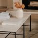 River Botticino and Black Rectangular Marble Top Coffee Table