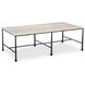 River Botticino and Black Rectangular Marble Top Coffee Table