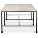 River Botticino and Black Rectangular Marble Top Coffee Table