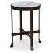 Holli White and Black Round Marble Top Side Table