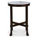 Holli White and Black Round Marble Top Side Table