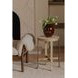 Holli Travertine and Gold Round Side Table