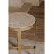 Holli Travertine and Gold Round Side Table