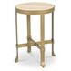Holli Travertine and Gold Round Side Table