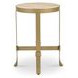 Holli Travertine and Gold Round Side Table